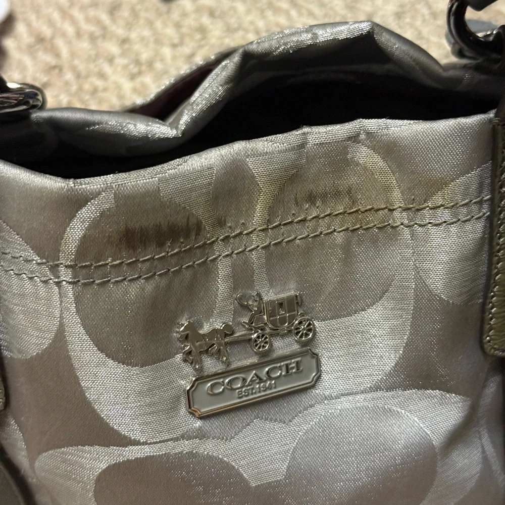 ~LOW START~Coach Silver Satchel with Signature Monogram - Picture 2 of 9